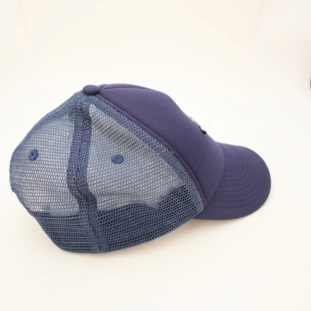 Quiksilver Youth Blue Trucker Hat Mountain Wave Patch Snapback Cap 55cm
